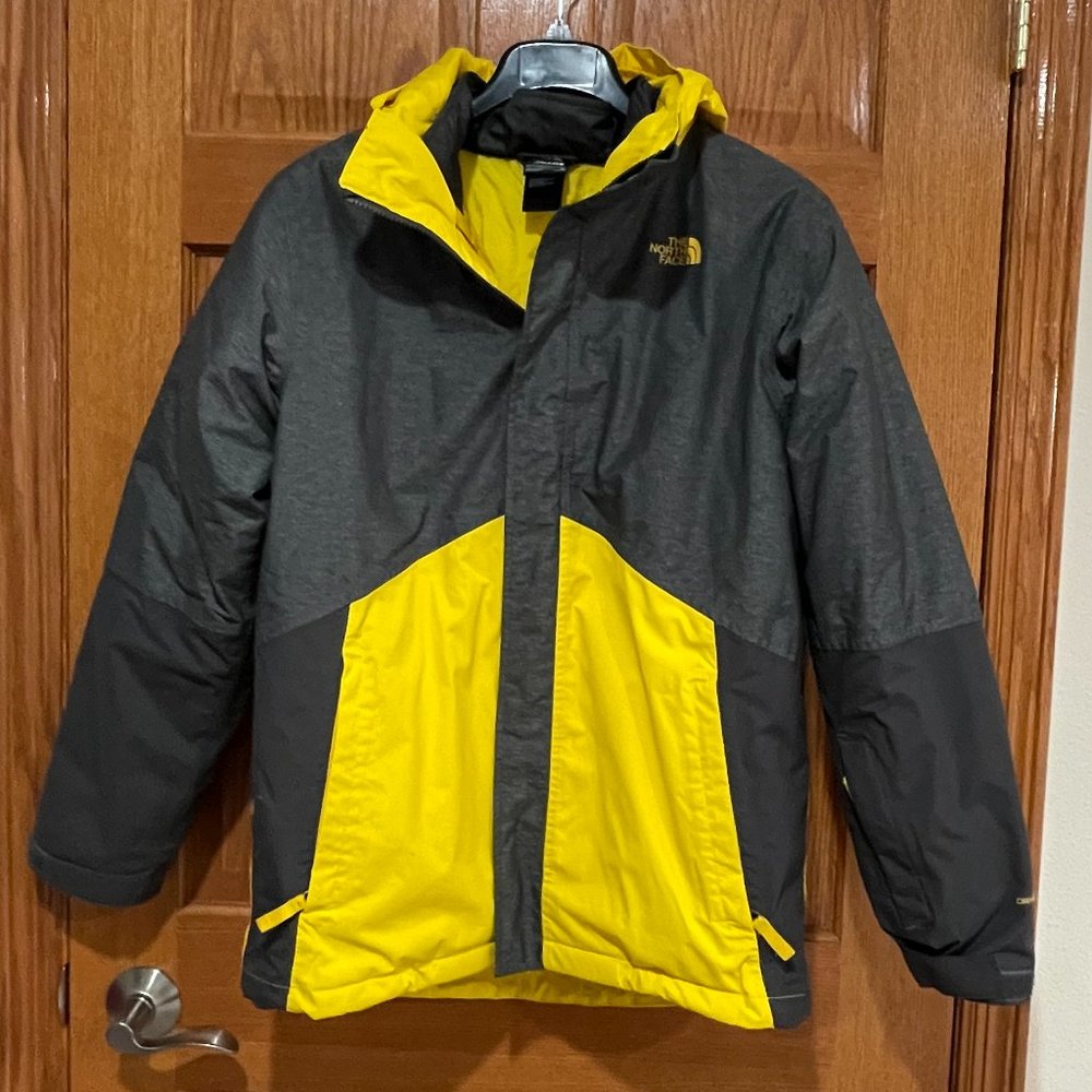 The North Face Yellow and Gray Winter Coat